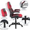 Flash Furniture X10 High-Back LeatherSoft Racing Style Gaming Chair with Flip-Up Arms, Ergonomic Padded Swivel Computer Chair, Red/Black(Red)