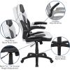 Flash Furniture X10 High-Back LeatherSoft Racing Style Gaming Chair with Flip-Up Arms, Ergonomic Padded Swivel Computer Chair, Red/Black(White)