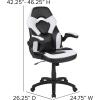 Flash Furniture X10 High-Back LeatherSoft Racing Style Gaming Chair with Flip-Up Arms, Ergonomic Padded Swivel Computer Chair, Red/Black(White)