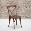 Flash Furniture XUXPEC Pecan Cross Back Accent Chair