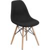 Flash Furniture 2 Pack Elon Series Milan Patchwork Fabric Chair with Wooden Legs(Genoa Black)