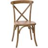 Flash Furniture 2-Pack Advantage Commercial X-Back Chairs with Solid Elm Wood One Piece Frame in Medium Natural with White Grain(Dark Natural)