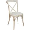 Flash Furniture 2-Pack Advantage Commercial X-Back Chairs with Solid Elm Wood One Piece Frame in Medium Natural with White Grain(Lime Wash)