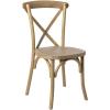 Flash Furniture 2-Pack Advantage Commercial X-Back Chairs with Solid Elm Wood One Piece Frame in Medium Natural with White Grain(Medium Natural White Grain)