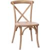 Flash Furniture 2-Pack Advantage Commercial X-Back Chairs with Solid Elm Wood One Piece Frame in Medium Natural with White Grain(Medium White Grain)
