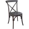 Flash Furniture 2-Pack Advantage Commercial X-Back Chairs with Solid Elm Wood One Piece Frame in Medium Natural with White Grain(Walnut)