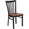 Flash Furniture 4 Pack HERCULES Series Black School House Back Metal Restaurant Chair – Black Vinyl Seat(Black/Cherry)