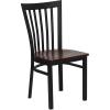 Flash Furniture 4 Pack HERCULES Series Black School House Back Metal Restaurant Chair – Black Vinyl Seat(Black/Mahogany)