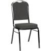 Flash Furniture 4 Pack HERCULES Series Crown Back Stacking Banquet Chair in Black Fabric – Silver Frame(Black Dot Patterned Fabric/Black Frame)