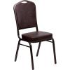 Flash Furniture 4 Pack HERCULES Series Crown Back Stacking Banquet Chair in Black Fabric – Silver Frame(Brown Vinyl/Copper Vein Frame)