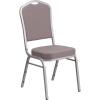 Flash Furniture 4 Pack HERCULES Series Crown Back Stacking Banquet Chair in Black Fabric – Silver Frame(Gray Dot Fabric/Silver Frame)