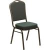 Flash Furniture 4 Pack HERCULES Series Crown Back Stacking Banquet Chair in Black Fabric – Silver Frame(Green Patterned Fabric/Gold Vein Frame)