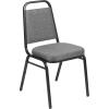 Flash Furniture 4 Pack HERCULES Series Trapezoidal Back Stacking Banquet Chair in Burgundy Patterned Fabric – Gold Frame(Gray Fabric/Silver Vein Frame)