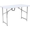 Flash Furniture 4-Foot Height Adjustable Bi-Fold Granite White Plastic Folding Table(Classic)