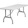 Flash Furniture 6-Foot Granite White Plastic Folding Table