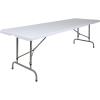 Flash Furniture 8-Foot Height Adjustable Granite White Plastic Folding Table