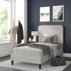 Flash Furniture Addison Queen Size Platform Bed with Fabric Upholstered Headboard, Timeless Low-Profile Queen Bed Frame with Headboard, Light Gray(Light Grey)