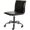 Flash Furniture Alan Office Task Chair – Brown Vinyl – Chrome Frame – Armless – Ribbed Back and Seat – Low Back Design(Black)