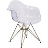 Flash Furniture Allure Series Transparent Side Chair with Gold Base(Set of 1)