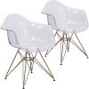Flash Furniture Allure Series Transparent Side Chair with Gold Base(Set of 2)