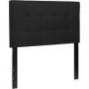 Flash Furniture Bedford Box Stitch Tufted Upholstered Twin Size Headboard in Black Fabric(Black)