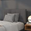 Flash Furniture Bedford Box Stitch Tufted Upholstered Twin Size Headboard in Black Fabric(Dark Gray)