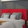Flash Furniture Bedford Box Stitch Tufted Upholstered Twin Size Headboard in Black Fabric(Red)