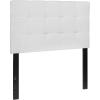 Flash Furniture Bedford Box Stitch Tufted Upholstered Twin Size Headboard in Black Fabric(White)