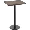 Flash Furniture Bennett 24″ x 30″ Solid Wood Commercial Indoor Tabletop in Dark Brown with 18″ Round Bar Height Black Cast Iron Base, 300 lb. Static Capacity(Dark Brown Top/Black Base)
