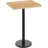 Flash Furniture Bennett 24″ x 30″ Solid Wood Commercial Indoor Tabletop in Dark Brown with 18″ Round Bar Height Black Cast Iron Base, 300 lb. Static Capacity(Natural Top/Black Base)