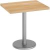 Flash Furniture Bennett 24″ x 30″ Solid Wood Commercial Indoor Tabletop in Dark Brown with 18″ Round Dining Height Black Cast Iron Base, 300 lb. Static Capacity(Natural Top/Silver Base)