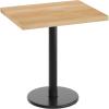 Flash Furniture Bennett 24″ x 30″ Solid Wood Commercial Indoor Tabletop in Dark Brown with 18″ Round Dining Height Black Cast Iron Base, 300 lb. Static Capacity(Natural Top/Black Base)