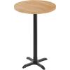 Flash Furniture Bennett 30″ Round Solid Wood Commercial Indoor Tabletop in Dark Brown with 22″ x 22″ Bar Height Black Cast Iron X Base, 300 lb. Static Capacity(Natural Top/Black Base)
