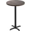 Flash Furniture Bennett 30″ Round Solid Wood Commercial Indoor Tabletop in Dark Brown with 22″ x 22″ Bar Height Black Cast Iron X Base, 300 lb. Static Capacity(Dark Brown Top/Black Base)