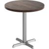 Flash Furniture Bennett 30″ Round Solid Wood Commercial Indoor Tabletop in Dark Brown with 22″ x 22″ Dining Height Silver Cast Iron X Base, 300 lb. Static Capacity(Dark Brown Top/Silver Base)