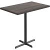 Flash Furniture Bennett 30″ x 48″ Solid Wood Commercial Indoor Tabletop in Dark Brown with 23.5″ x 29.5″ Bar Height Black Cast Iron X Base, 300 lb. Static Capacity(Dark Brown Top/Black Base)