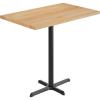 Flash Furniture Bennett 30″ x 48″ Solid Wood Commercial Indoor Tabletop in Dark Brown with 23.5″ x 29.5″ Bar Height Black Cast Iron X Base, 300 lb. Static Capacity(Natural Top/Black Base)