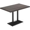 Flash Furniture Bennett 30″ x 48″ Solid Wood Commercial Indoor Tabletop in Dark Brown with 27″ x 15″ Dual Column Table Height Silver Cast Iron Base, 300 lb. Static Capacity(Dark Brown Top/Black Base)