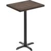 Flash Furniture Bennett 30″ x 60″ Solid Wood Commercial Indoor Tabletop in Natural with 22″ x 22″ Bar Height Black Cast Iron X Base, 300 lb. Static Capacity(Dark Brown Top/Black Base)