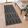 Flash Furniture Beth Geometric Bohemian Low Pile Rug – 2′ x 6′ – Dark Gray/Ivory Polyester(Dark Gray/Ivory)