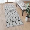 Flash Furniture Beth Geometric Bohemian Low Pile Rug – 2′ x 6′ – Dark Gray/Ivory Polyester(Ivory/Black)