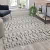 Flash Furniture Beth Geometric Bohemian Low Pile Rug – 2′ x 6′ – Dark Gray/Ivory Polyester(Ivory/Gray)