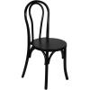 Flash Furniture Betsy Commercial Solid Wood Dining Chair, Thonet Style, Stackable Design, Mortise and Tenon, 350 lbs. Static Weight Capacity, Black(Black)
