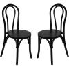 Flash Furniture Betsy Commercial Solid Wood Dining Chair, Thonet Style, Stackable Design, Mortise and Tenon, 350 lbs. Static Weight Capacity, Set of 2, Black(Black)