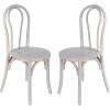 Flash Furniture Betsy Commercial Solid Wood Dining Chair, Thonet Style, Stackable Design, Mortise and Tenon, 350 lbs. Static Weight Capacity, Set of 2, Black(White Wash)