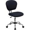 Flash Furniture Beverly Mid-Back White Mesh Padded Swivel Task Office Chair with Chrome Base(Grey)