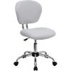 Flash Furniture Beverly Mid-Back White Mesh Padded Swivel Task Office Chair with Chrome Base(White)