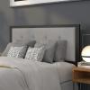 Flash Furniture Bristol Metal Tufted Upholstered Full Size Headboard in Light Gray Fabric(Light Gray)