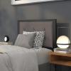Flash Furniture Bristol Metal Tufted Upholstered Twin Size Headboard in Black Fabric(Dark Gray)