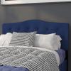 Flash Furniture Cambridge Tufted Upholstered Full Size Headboard in Dark Gray Fabric(Navy)